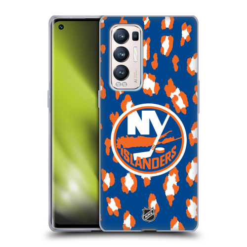 NHL New York Islanders Leopard Patten Soft Gel Case for OPPO Find X3 Neo / Reno5 Pro+ 5G