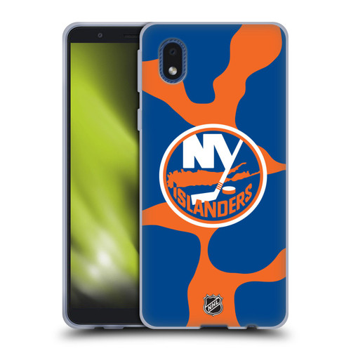 NHL New York Islanders Cow Pattern Soft Gel Case for Samsung Galaxy A01 Core (2020)
