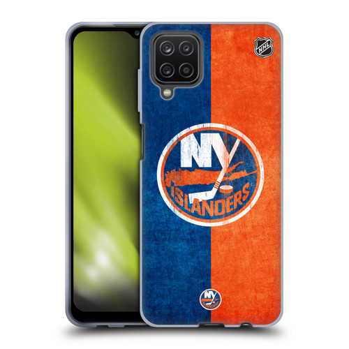 NHL New York Islanders Half Distressed Soft Gel Case for Samsung Galaxy A12 (2020)