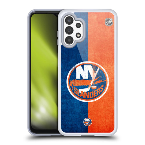 NHL New York Islanders Half Distressed Soft Gel Case for Samsung Galaxy A13 (2022)