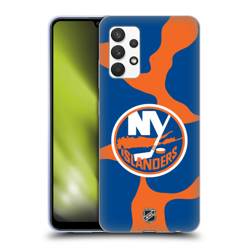 NHL New York Islanders Cow Pattern Soft Gel Case for Samsung Galaxy A32 (2021)
