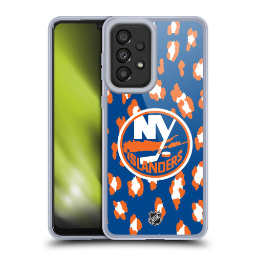 NHL New York Islanders Leopard Pattern Soft Gel Case for Samsung Galaxy A33 5G (2022)