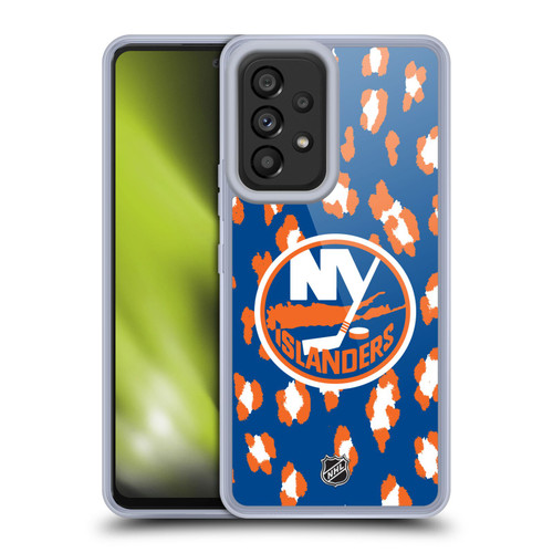 NHL New York Islanders Leopard Pattern Soft Gel Case for Samsung Galaxy A53 5G (2022)