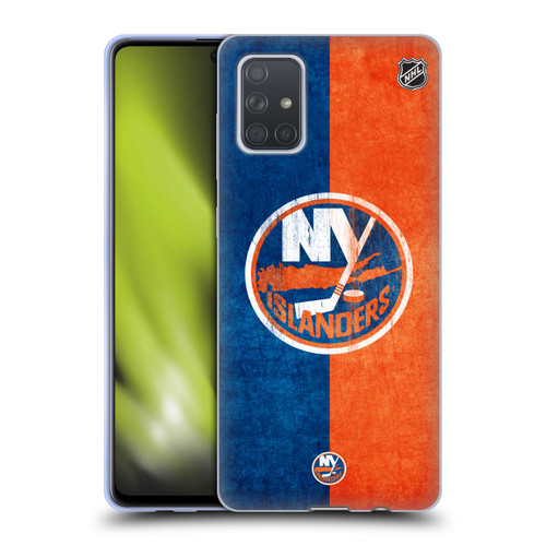 NHL New York Islanders Half Distressed Soft Gel Case for Samsung Galaxy A71 (2019)