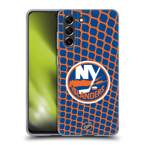 NHL New York Islanders Net Pattern Soft Gel Case for Samsung Galaxy S21 FE 5G