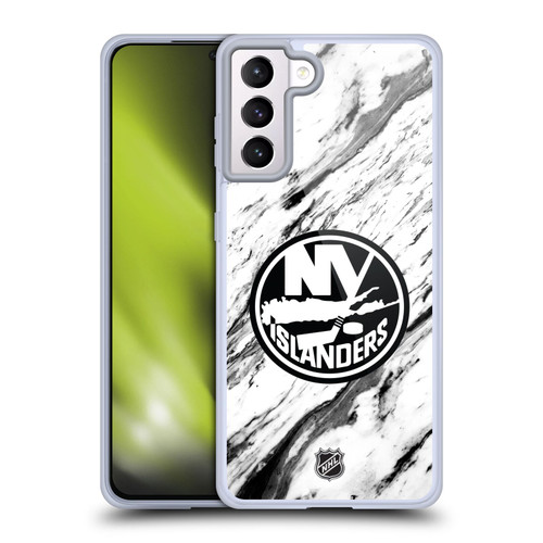NHL New York Islanders Marble Soft Gel Case for Samsung Galaxy S21+ 5G