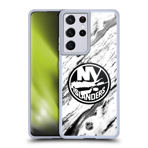 NHL New York Islanders Marble Soft Gel Case for Samsung Galaxy S21 Ultra 5G