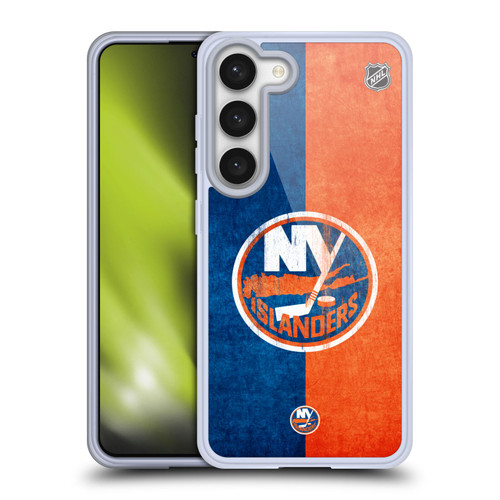 NHL New York Islanders Half Distressed Soft Gel Case for Samsung Galaxy S23 5G