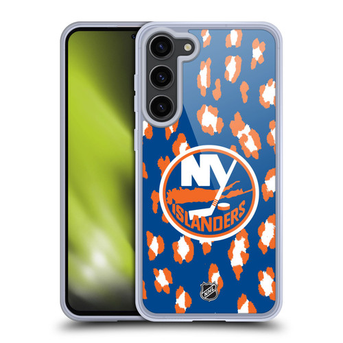 NHL New York Islanders Leopard Pattern Soft Gel Case for Samsung Galaxy S23+ 5G