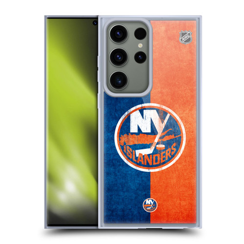 NHL New York Islanders Half Distressed Soft Gel Case for Samsung Galaxy S23 Ultra 5G