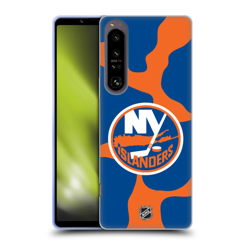 NHL New York Islanders Cow Pattern Soft Gel Case for Sony Xperia 1 IV