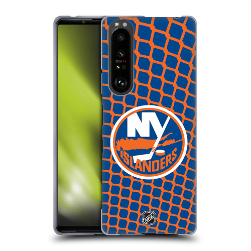 NHL New York Islanders Net Pattern Soft Gel Case for Sony Xperia 1 III