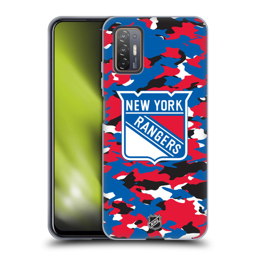 NHL New York Rangers Camouflage Soft Gel Case for HTC Desire 21 Pro 5G