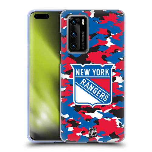 NHL New York Rangers Camouflage Soft Gel Case for Huawei P40 5G