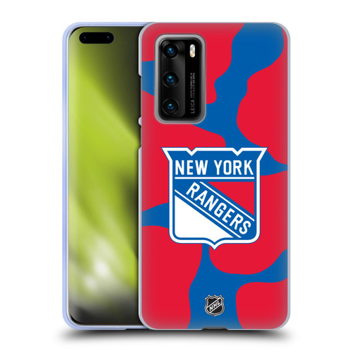 NHL New York Rangers Cow Pattern Soft Gel Case for Huawei P40 5G