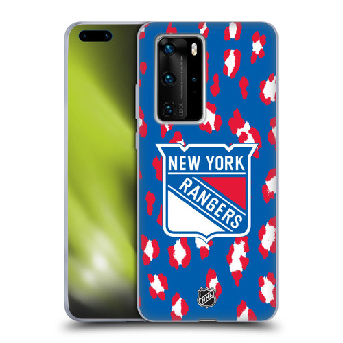 NHL New York Rangers Leopard Patten Soft Gel Case for Huawei P40 Pro / P40 Pro Plus 5G