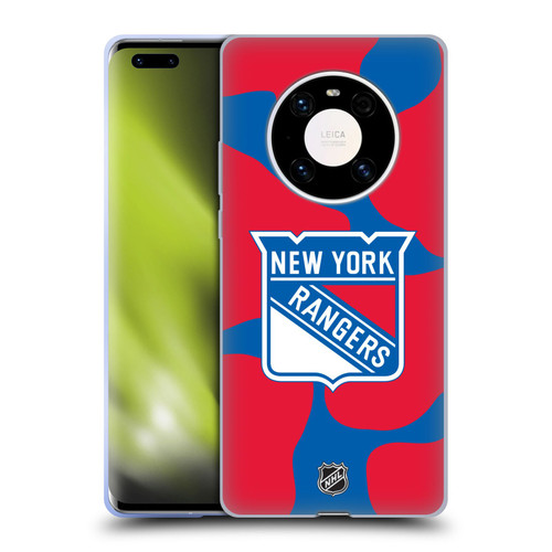 NHL New York Rangers Cow Pattern Soft Gel Case for Huawei Mate 40 Pro 5G