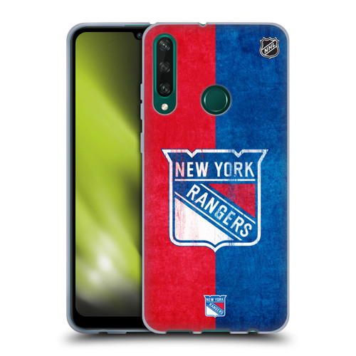 NHL New York Rangers Half Distressed Soft Gel Case for Huawei Y6p