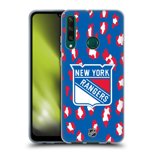 NHL New York Rangers Leopard Pattern Soft Gel Case for Huawei Y6p