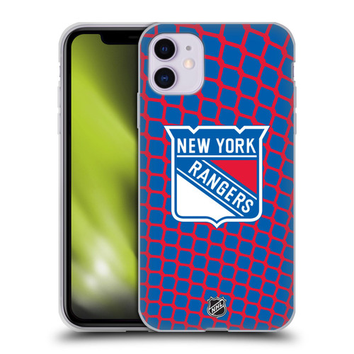 NHL New York Rangers Net Pattern Soft Gel Case for Apple iPhone 11