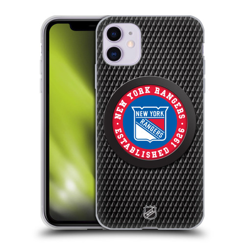 NHL New York Rangers Puck Texture Soft Gel Case for Apple iPhone 11