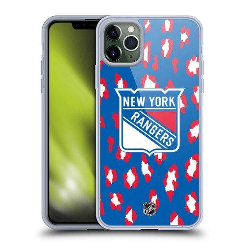 NHL New York Rangers Leopard Patten Soft Gel Case for Apple iPhone 11 Pro Max