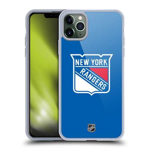 NHL New York Rangers Plain Soft Gel Case for Apple iPhone 11 Pro Max & MagSafe