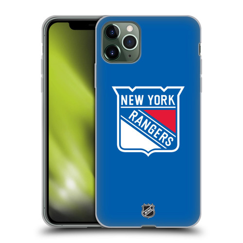 NHL New York Rangers Plain Soft Gel Case for Apple iPhone 11 Pro Max