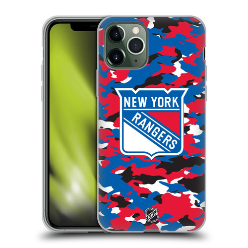 NHL New York Rangers Camouflage Soft Gel Case for Apple iPhone 11 Pro