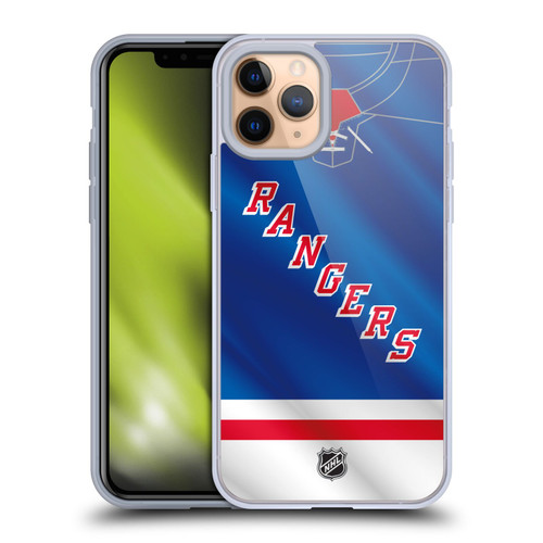 NHL New York Rangers Jersey Soft Gel Case for Apple iPhone 11 Pro & MagSafe