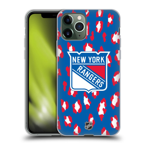 NHL New York Rangers Leopard Patten Soft Gel Case for Apple iPhone 11 Pro