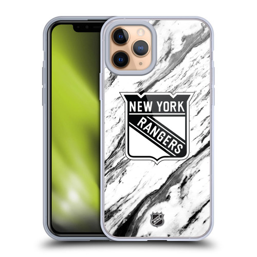 NHL New York Rangers Marble Soft Gel Case for Apple iPhone 11 Pro & MagSafe