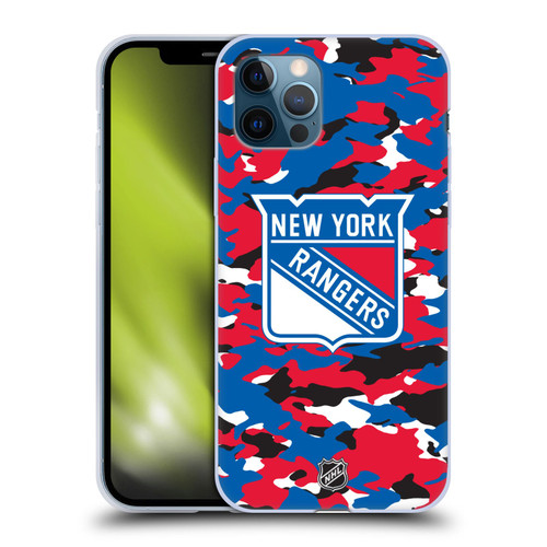 NHL New York Rangers Camouflage Soft Gel Case for Apple iPhone 12 / iPhone 12 Pro