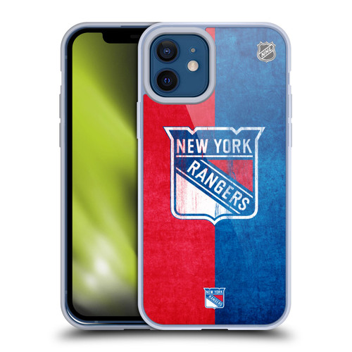 NHL New York Rangers Half Distressed Soft Gel Case for Apple iPhone 12 / iPhone 12 Pro
