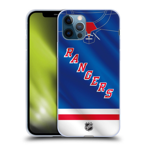 NHL New York Rangers Jersey Soft Gel Case for Apple iPhone 12 / iPhone 12 Pro
