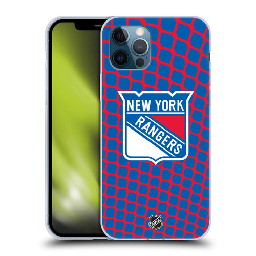 NHL New York Rangers Net Pattern Soft Gel Case for Apple iPhone 12 / iPhone 12 Pro