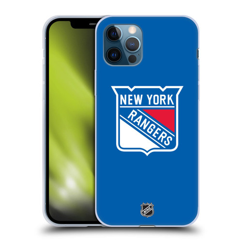 NHL New York Rangers Plain Soft Gel Case for Apple iPhone 12 / iPhone 12 Pro