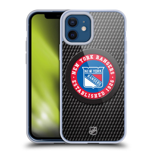 NHL New York Rangers Puck Texture Soft Gel Case for Apple iPhone 12 / iPhone 12 Pro & MagSafe