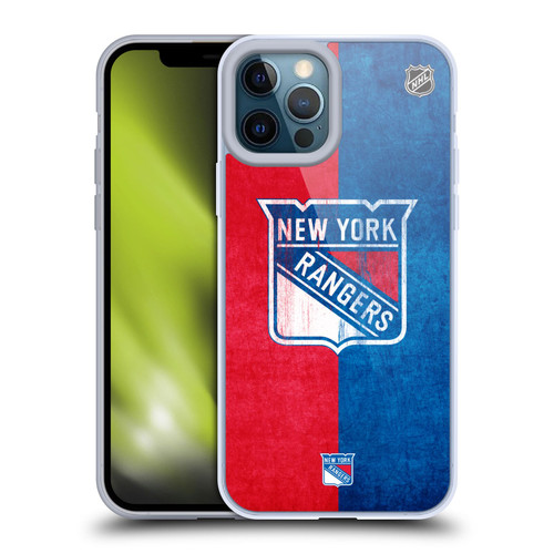 NHL New York Rangers Half Distressed Soft Gel Case for Apple iPhone 12 Pro Max