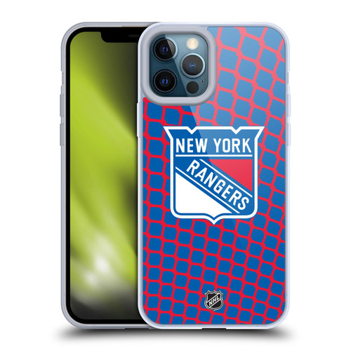 NHL New York Rangers Net Pattern Soft Gel Case for Apple iPhone 12 Pro Max