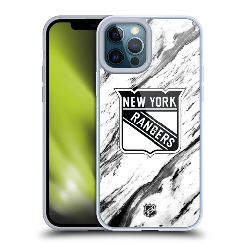 NHL New York Rangers Marble Soft Gel Case for Apple iPhone 12 Pro Max