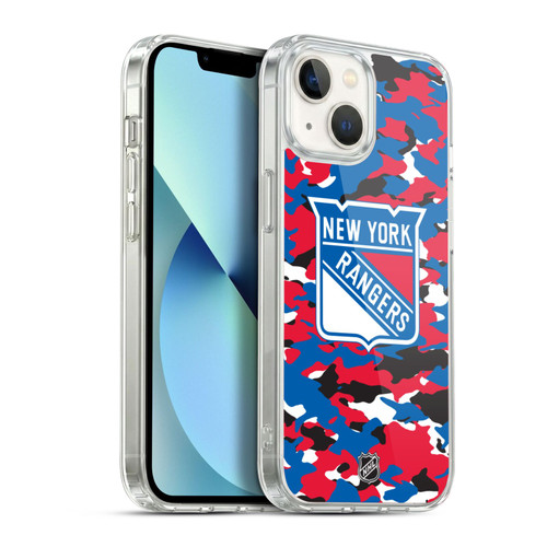 NHL New York Rangers Camouflage Soft Gel Case for Apple iPhone 13