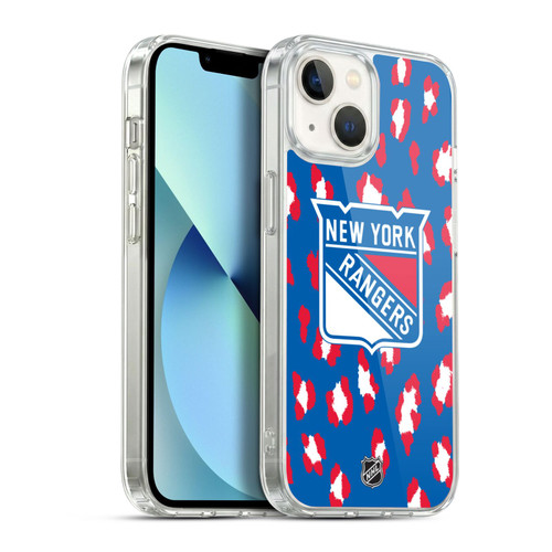 NHL New York Rangers Leopard Pattern Soft Gel Case for Apple iPhone 13