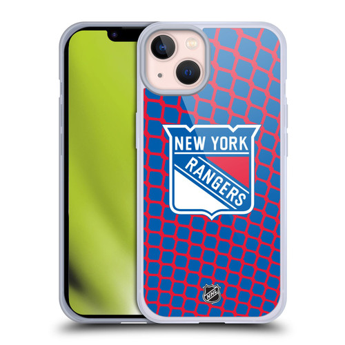 NHL New York Rangers Net Pattern Soft Gel Case for Apple iPhone 13