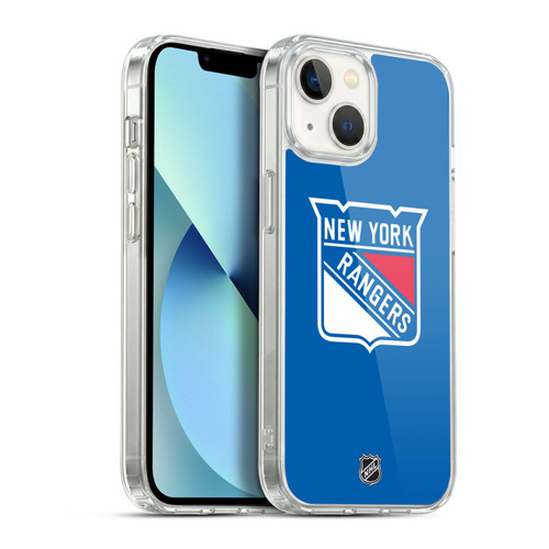 NHL New York Rangers Plain Soft Gel Case for Apple iPhone 13