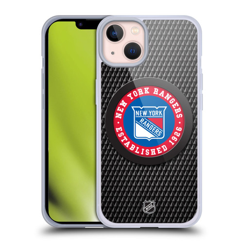 NHL New York Rangers Puck Texture Soft Gel Case for Apple iPhone 13