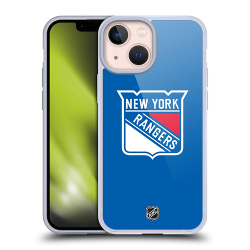 NHL New York Rangers Plain Soft Gel Case for Apple iPhone 13 Mini