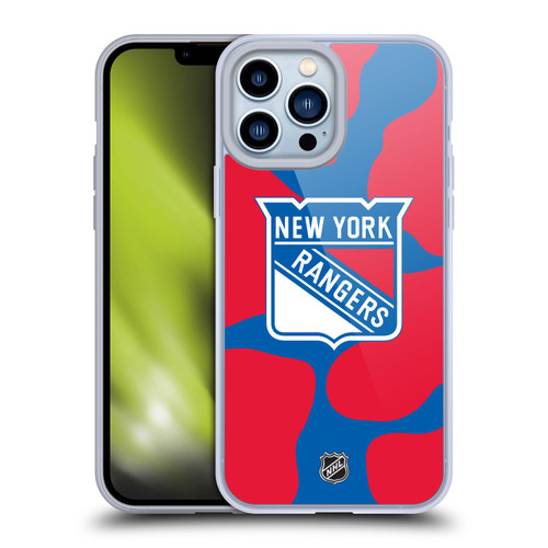NHL New York Rangers Cow Pattern Soft Gel Case for Apple iPhone 13 Pro Max