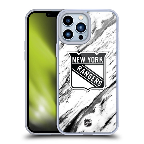 NHL New York Rangers Marble Soft Gel Case for Apple iPhone 13 Pro Max & MagSafe