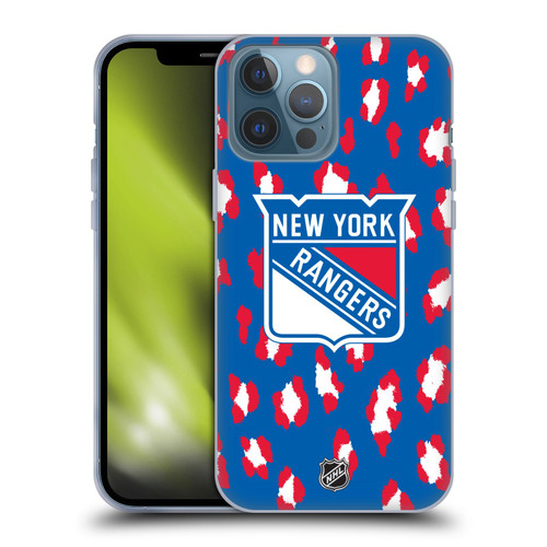 NHL New York Rangers Leopard Patten Soft Gel Case for Apple iPhone 13 Pro Max